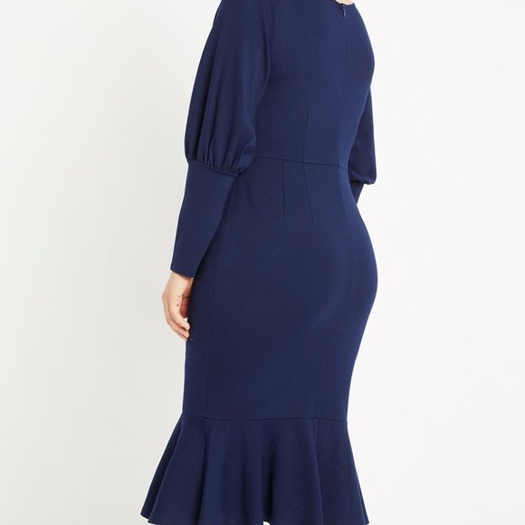 Eloquii Flounce Hem Midi Dress - Picture 3 of 3